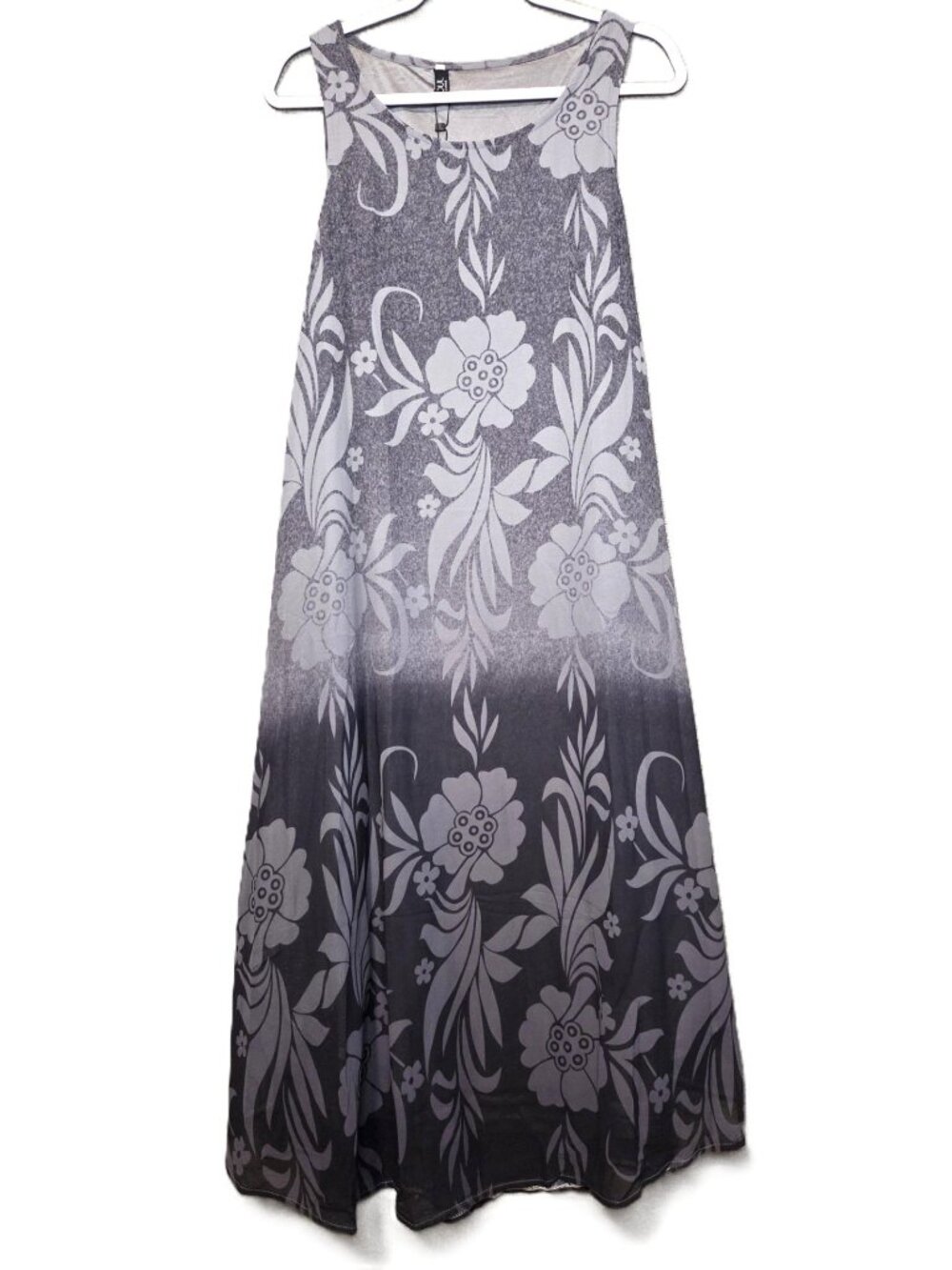 Fisoul Gray Ombre Floral Maxi Dress Size L NWT